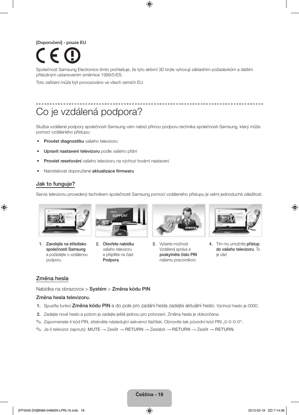 Co je vzdálená podpora | Samsung PS60F5500AW User Manual | Page 162 / 385