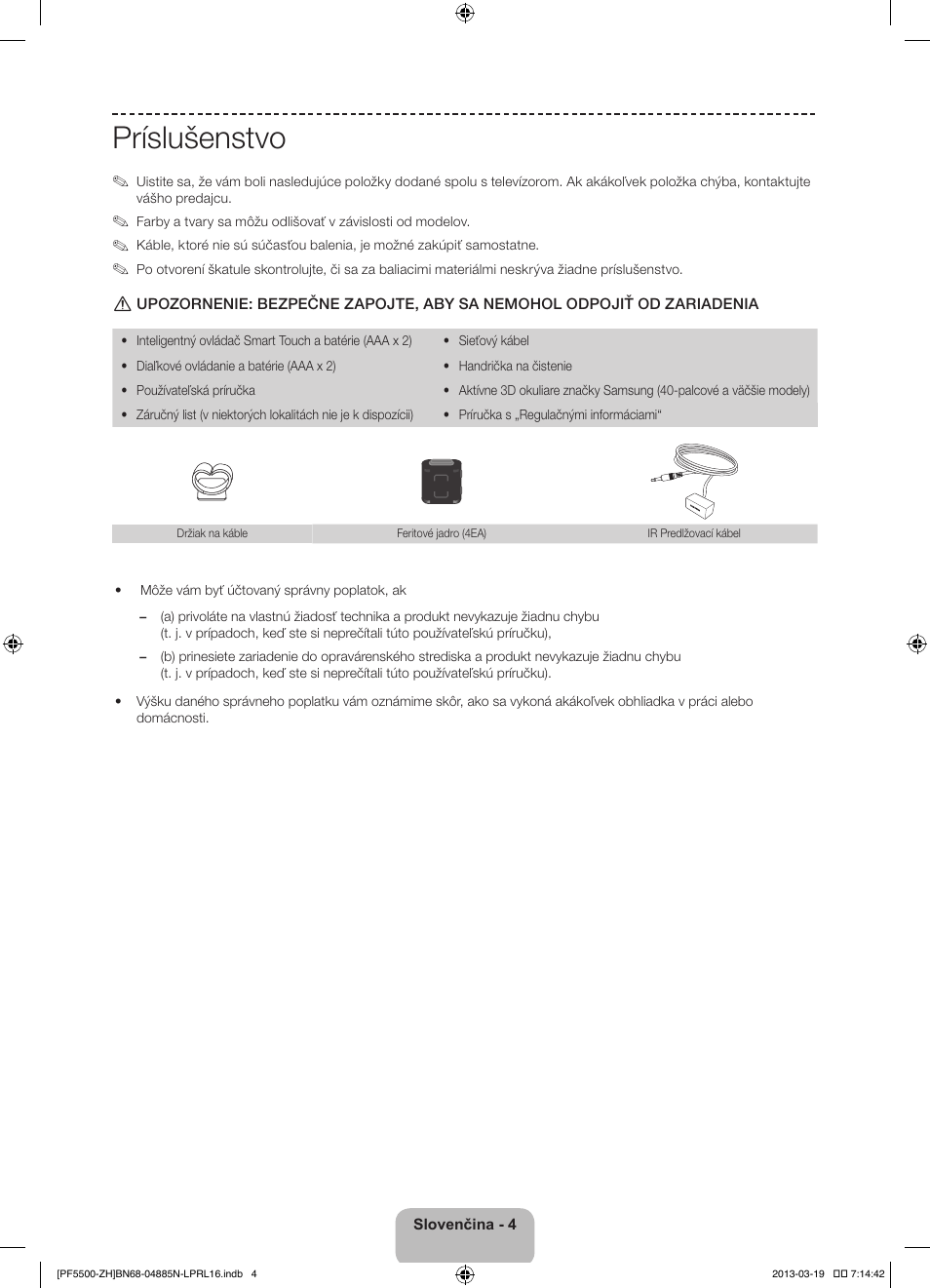 Príslušenstvo | Samsung PS60F5500AW User Manual | Page 172 / 385