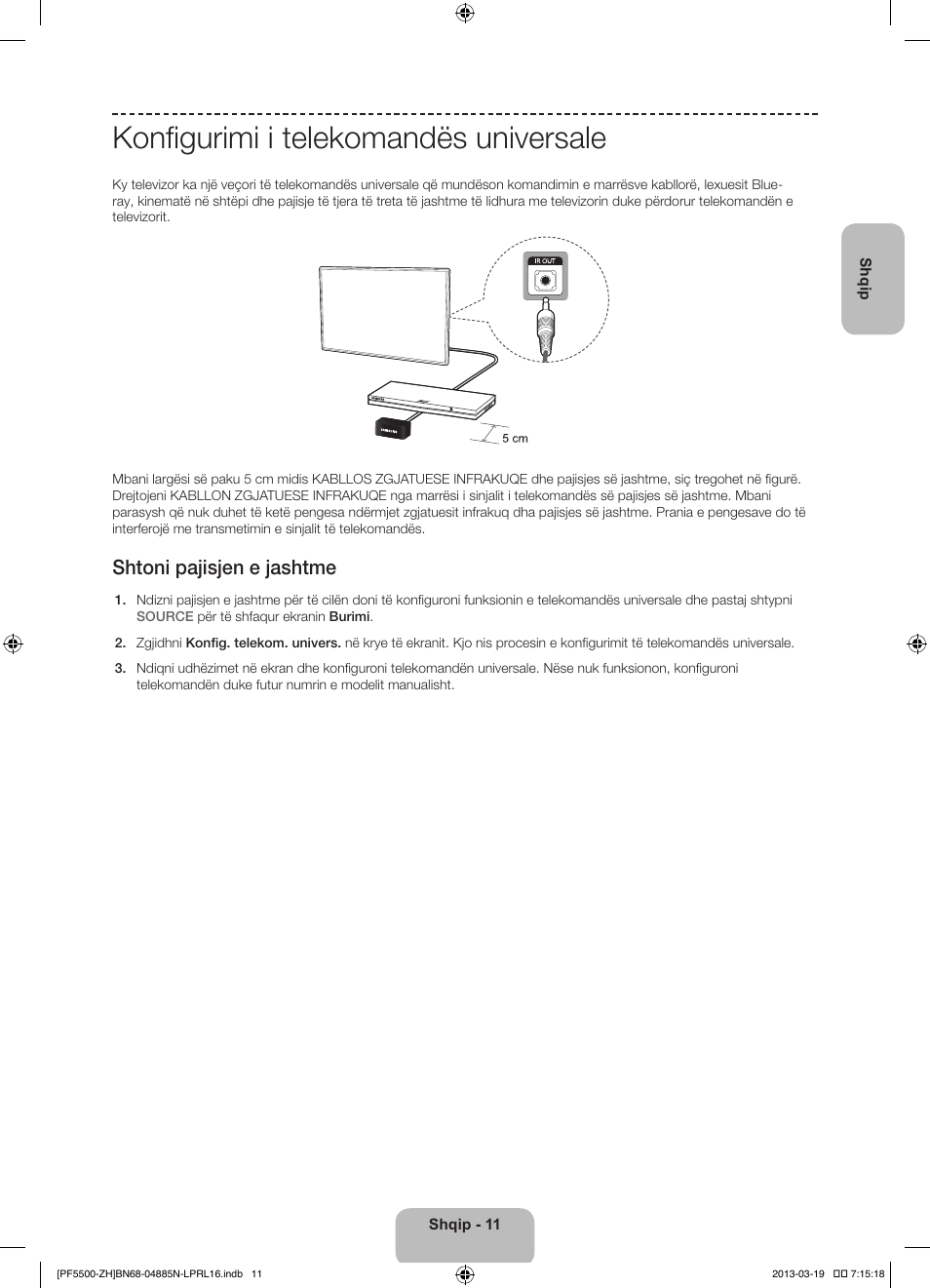 Konfigurimi i telekomandës universale, Shtoni pajisjen e jashtme | Samsung PS60F5500AW User Manual | Page 251 / 385