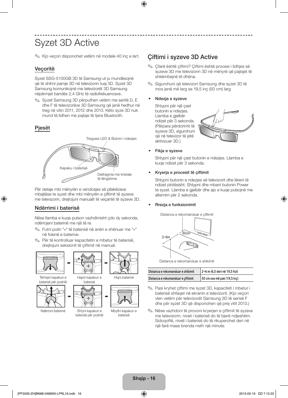 Syzet 3d active, Çiftimi i syzeve 3d active | Samsung PS60F5500AW User Manual | Page 256 / 385