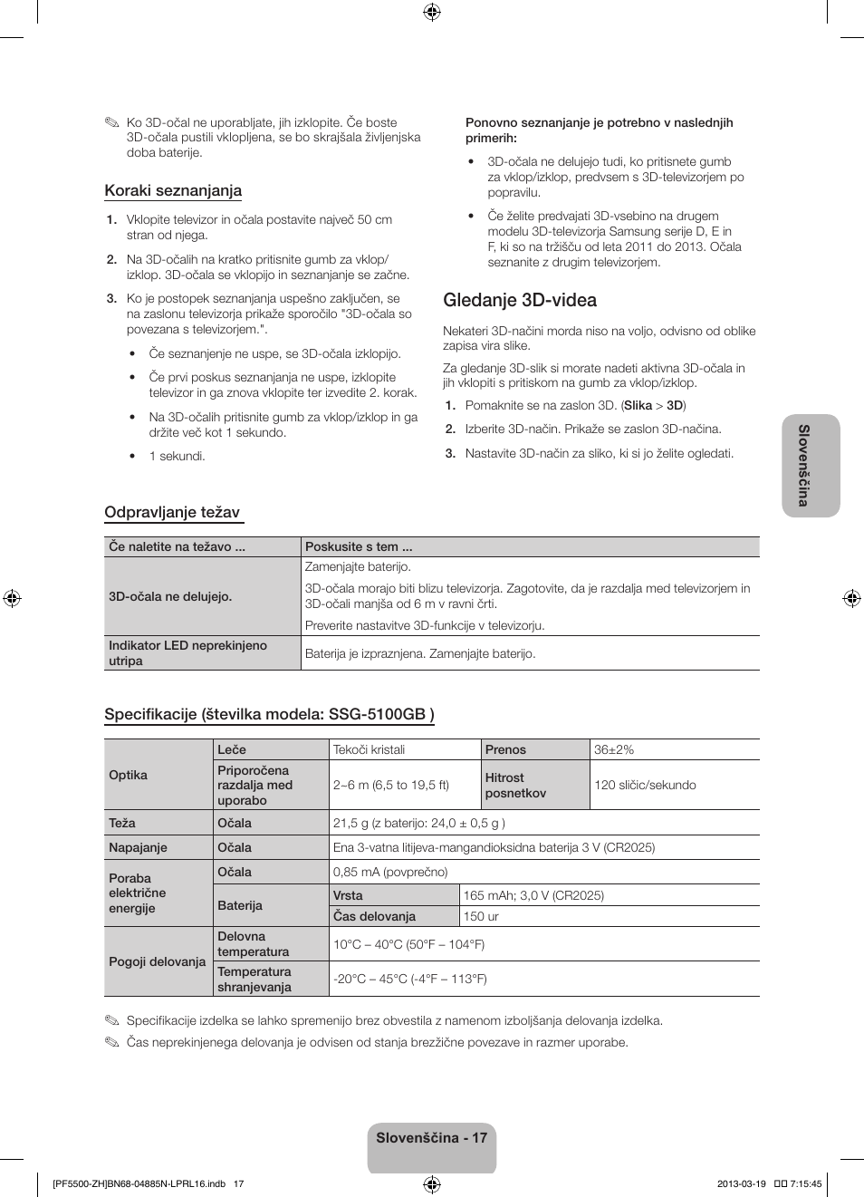 Gledanje 3d-videa | Samsung PS60F5500AW User Manual | Page 305 / 385