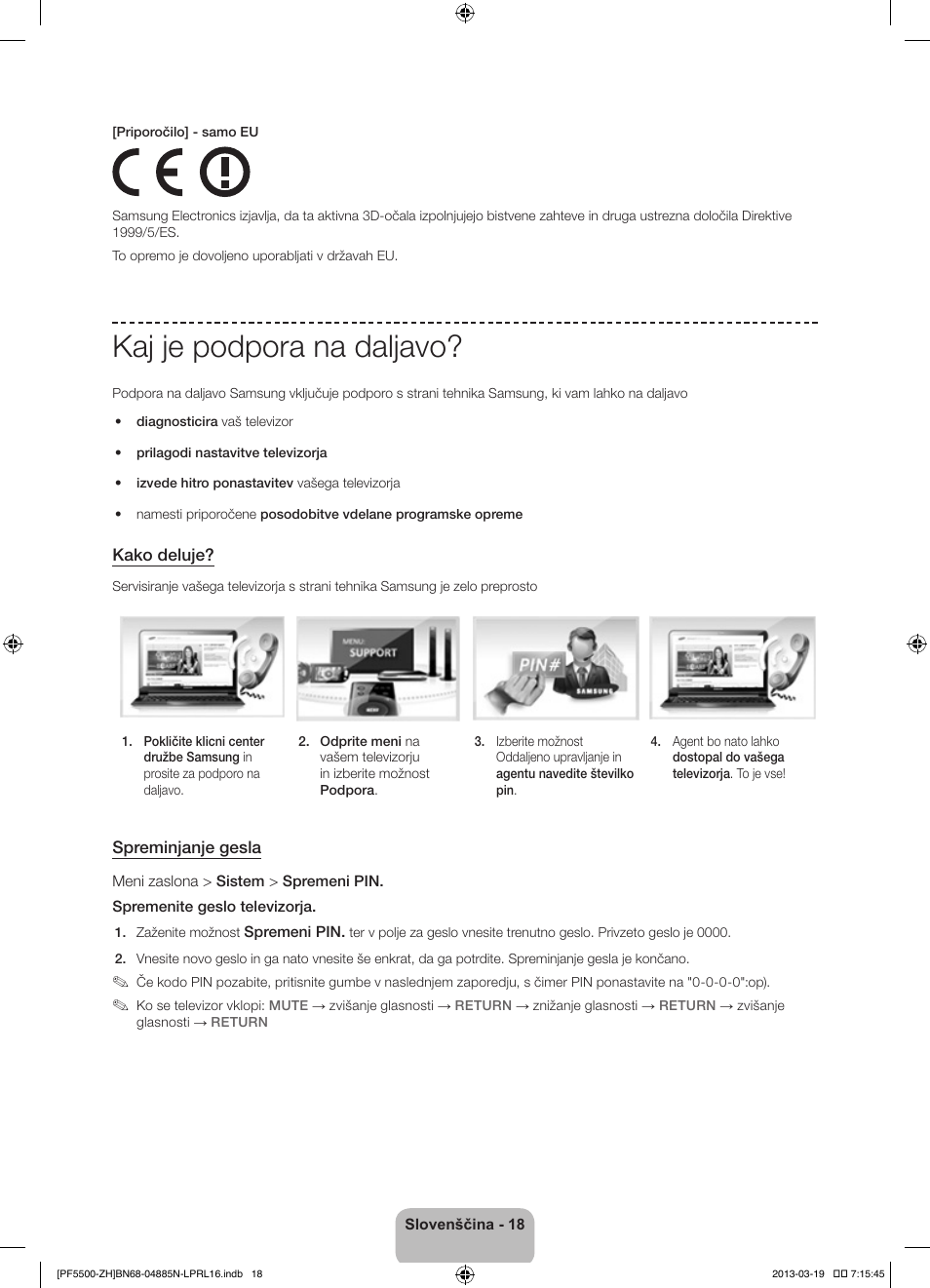 Kaj je podpora na daljavo | Samsung PS60F5500AW User Manual | Page 306 / 385