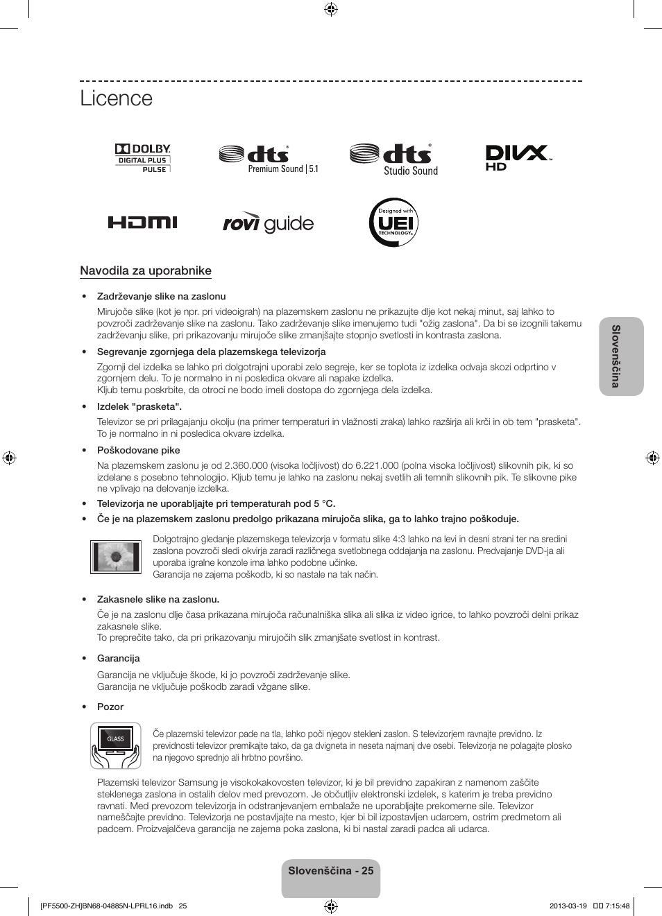 Licence, Navodila za uporabnike | Samsung PS60F5500AW User Manual | Page 313 / 385