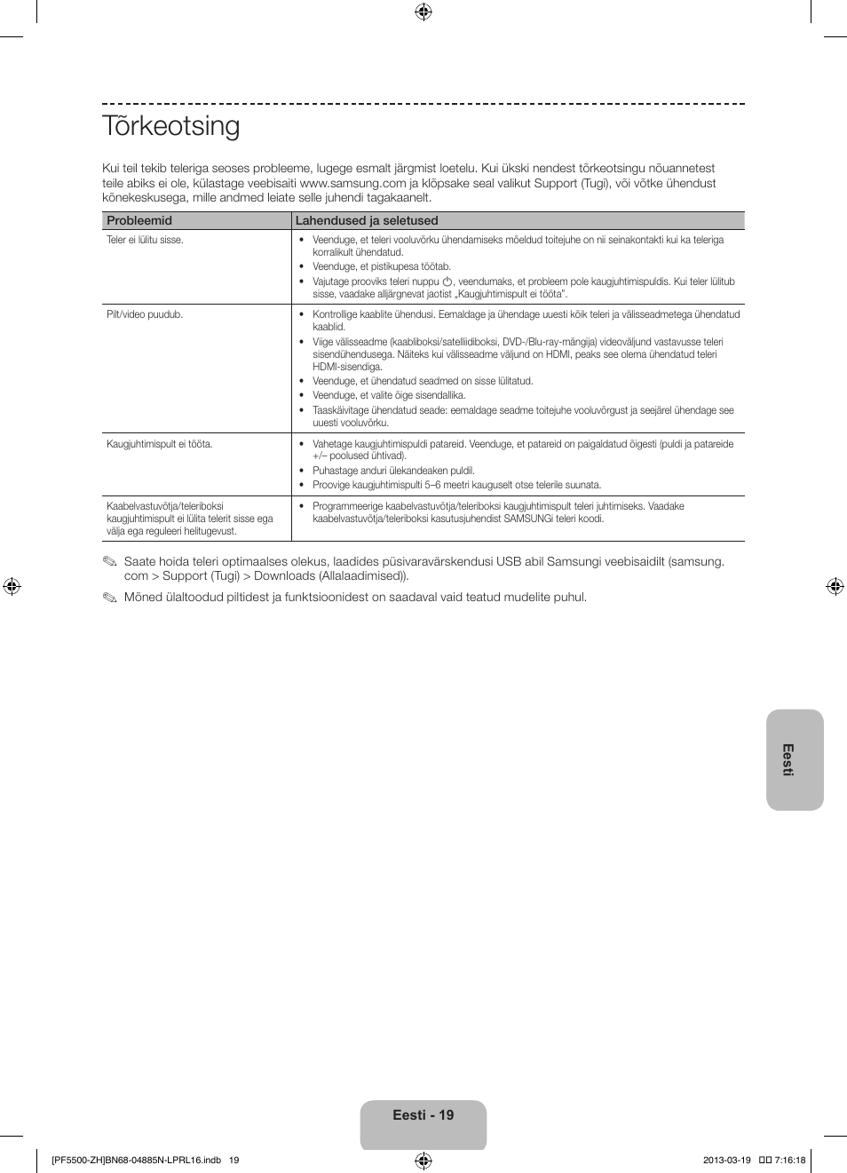 Tõrkeotsing | Samsung PS60F5500AW User Manual | Page 379 / 385