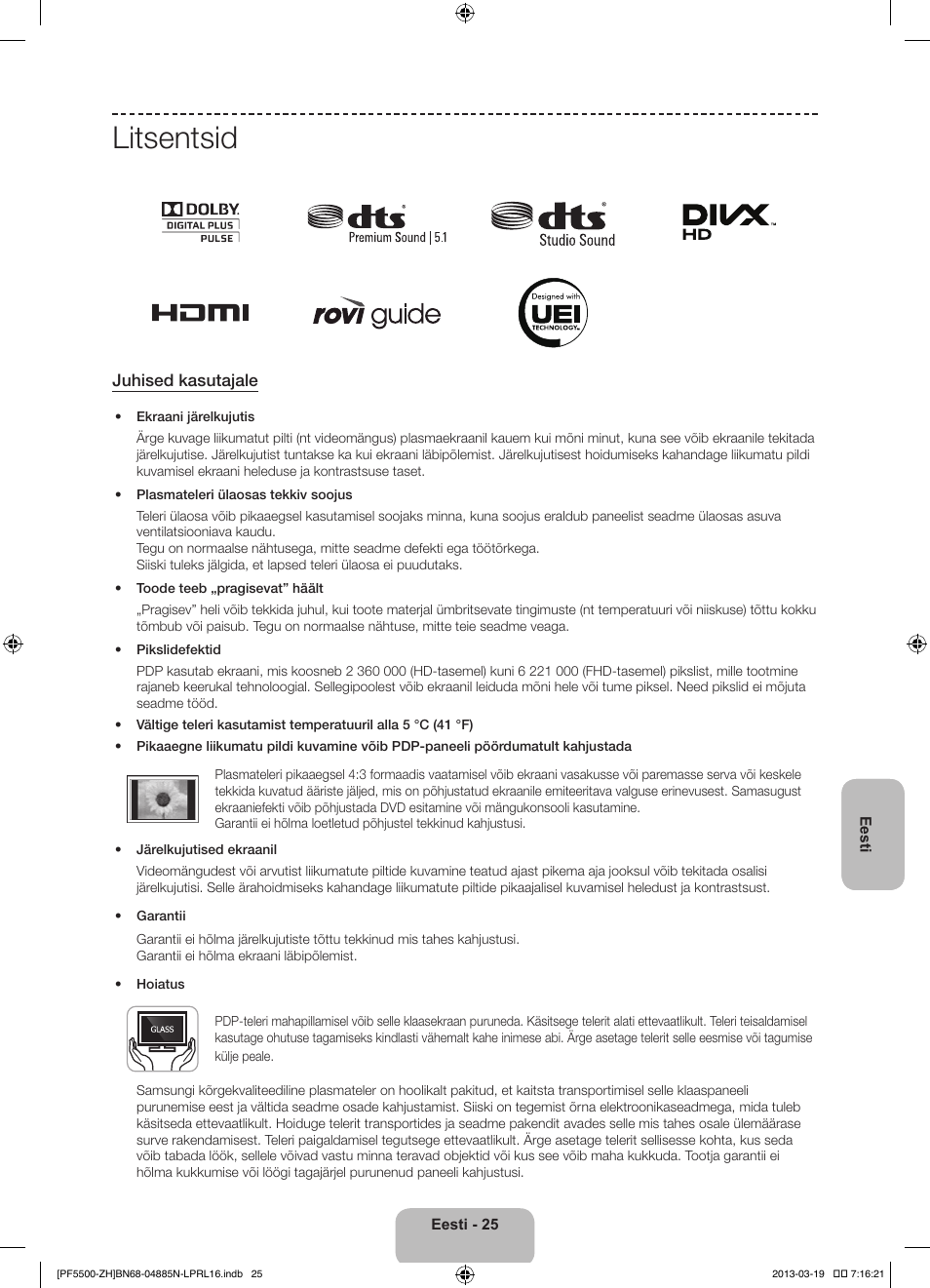 Litsentsid, Juhised kasutajale | Samsung PS60F5500AW User Manual | Page 385 / 385