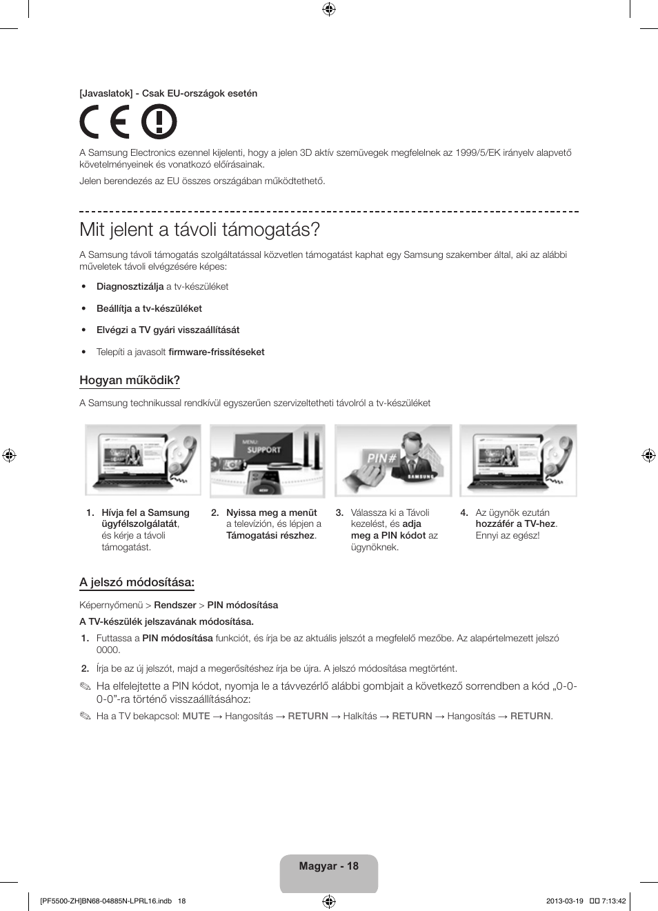 Mit jelent a távoli támogatás | Samsung PS60F5500AW User Manual | Page 42 / 385