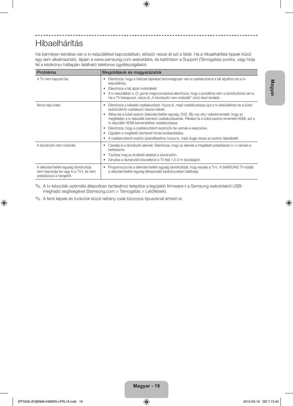 Hibaelhárítás | Samsung PS60F5500AW User Manual | Page 43 / 385