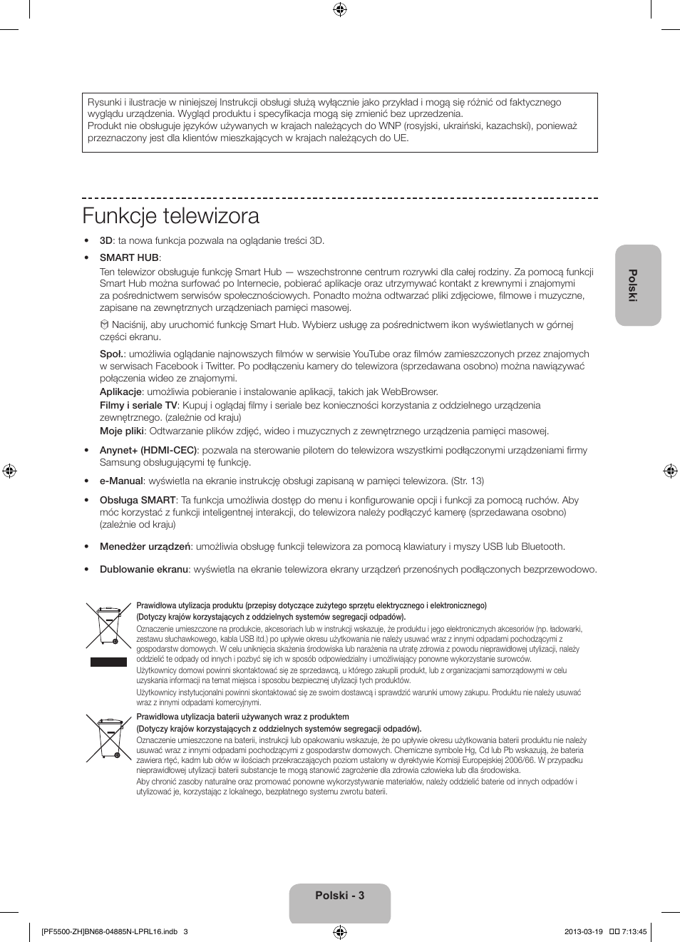 Funkcje telewizora | Samsung PS60F5500AW User Manual | Page 51 / 385