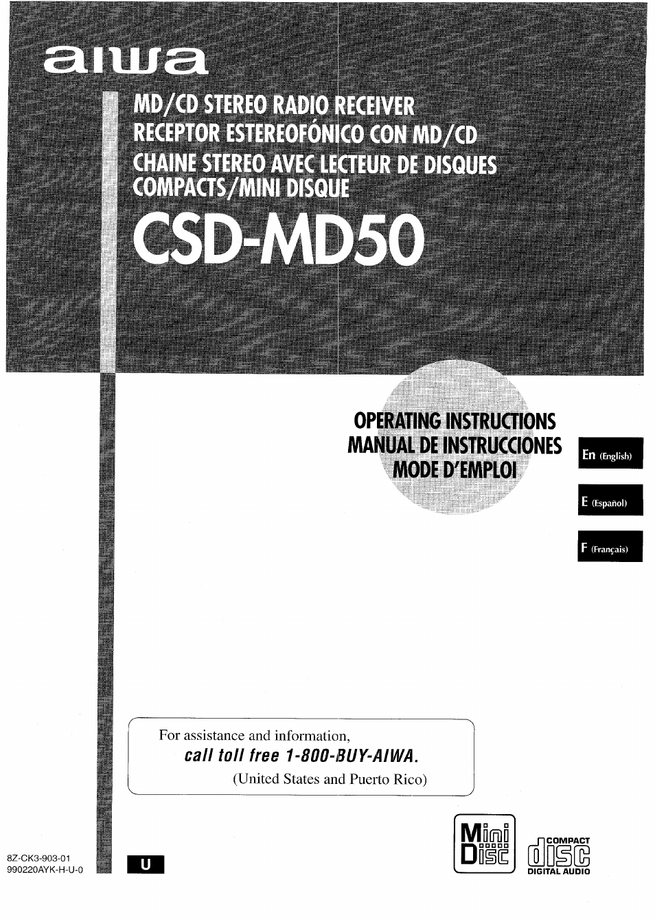 Aiwa CSD-MD50 User Manual | 100 pages