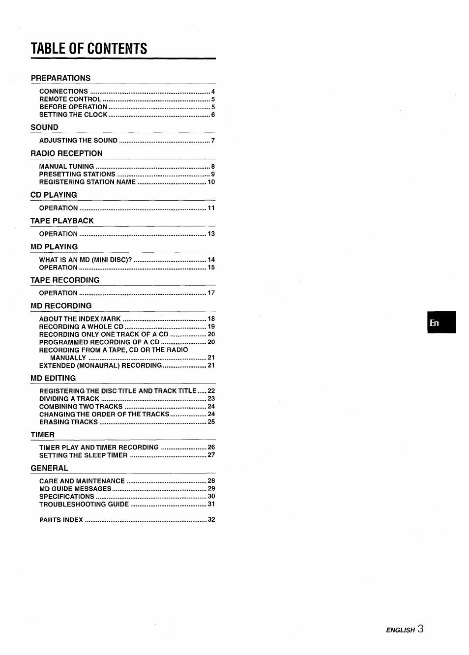 Aiwa CSD-MD50 User Manual | Page 3 / 100