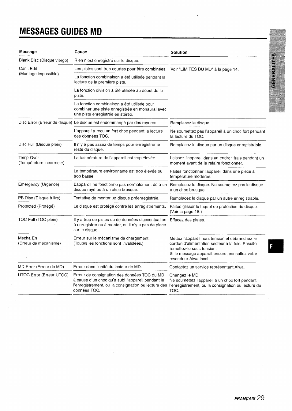 Messages guides md | Aiwa CSD-MD50 User Manual | Page 93 / 100