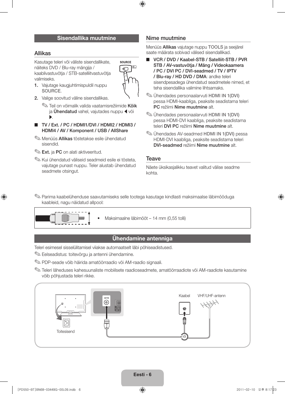 Samsung PS59D550C1W User Manual | Page 116 / 166