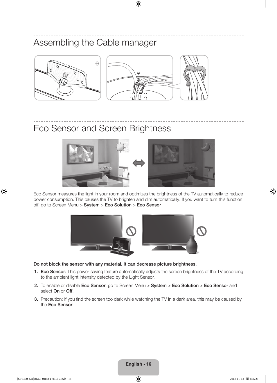 Samsung UE40F5300AW User Manual | Page 16 / 289