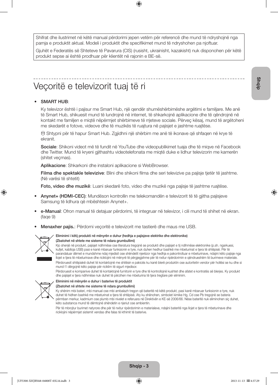Veçoritë e televizorit tuaj të ri | Samsung UE40F5300AW User Manual | Page 183 / 289