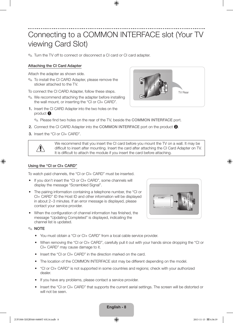 Samsung UE40F5300AW User Manual | Page 8 / 289
