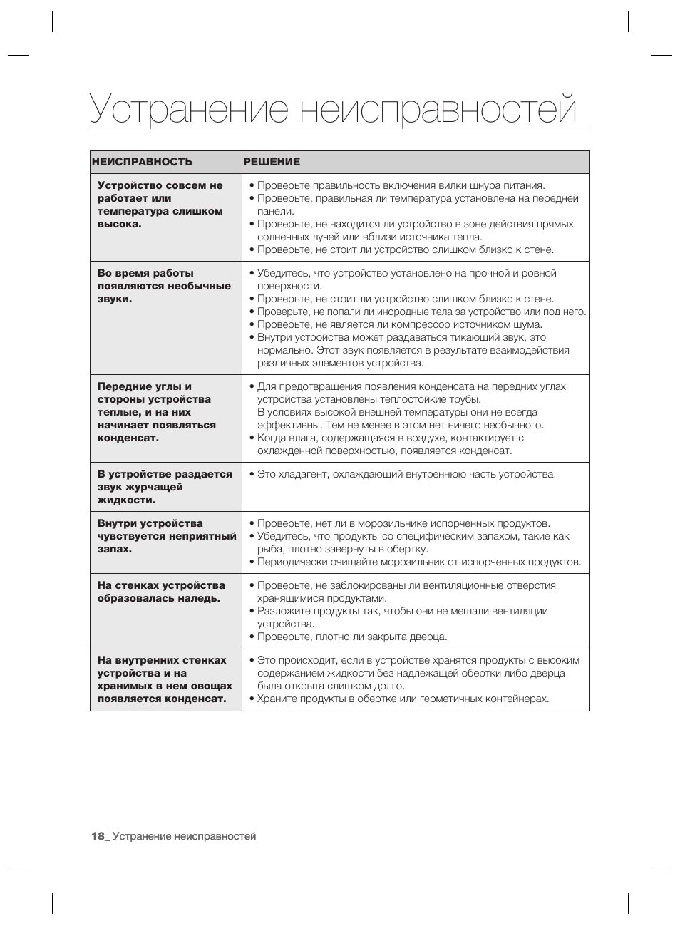 Устранение неисправностей | Samsung RZ80EEIS User Manual | Page 118 / 180