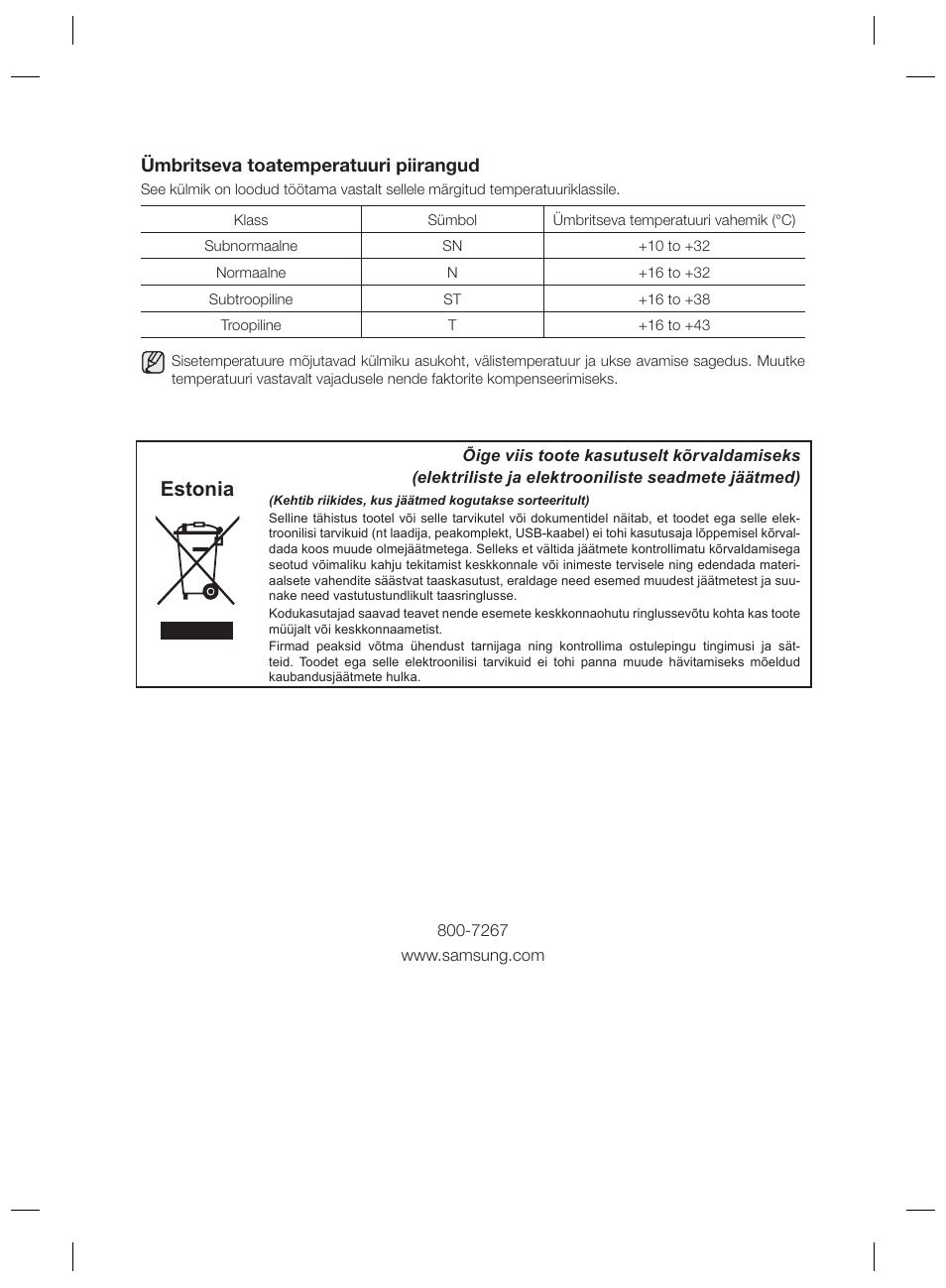 Estonia | Samsung RZ80EEIS User Manual | Page 140 / 180