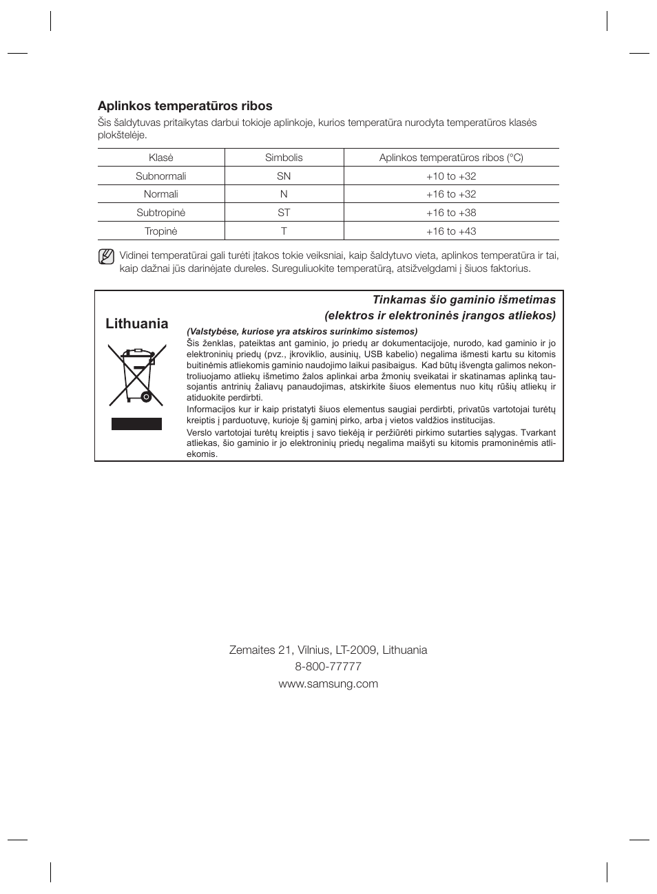 Lithuania | Samsung RZ80EEIS User Manual | Page 160 / 180