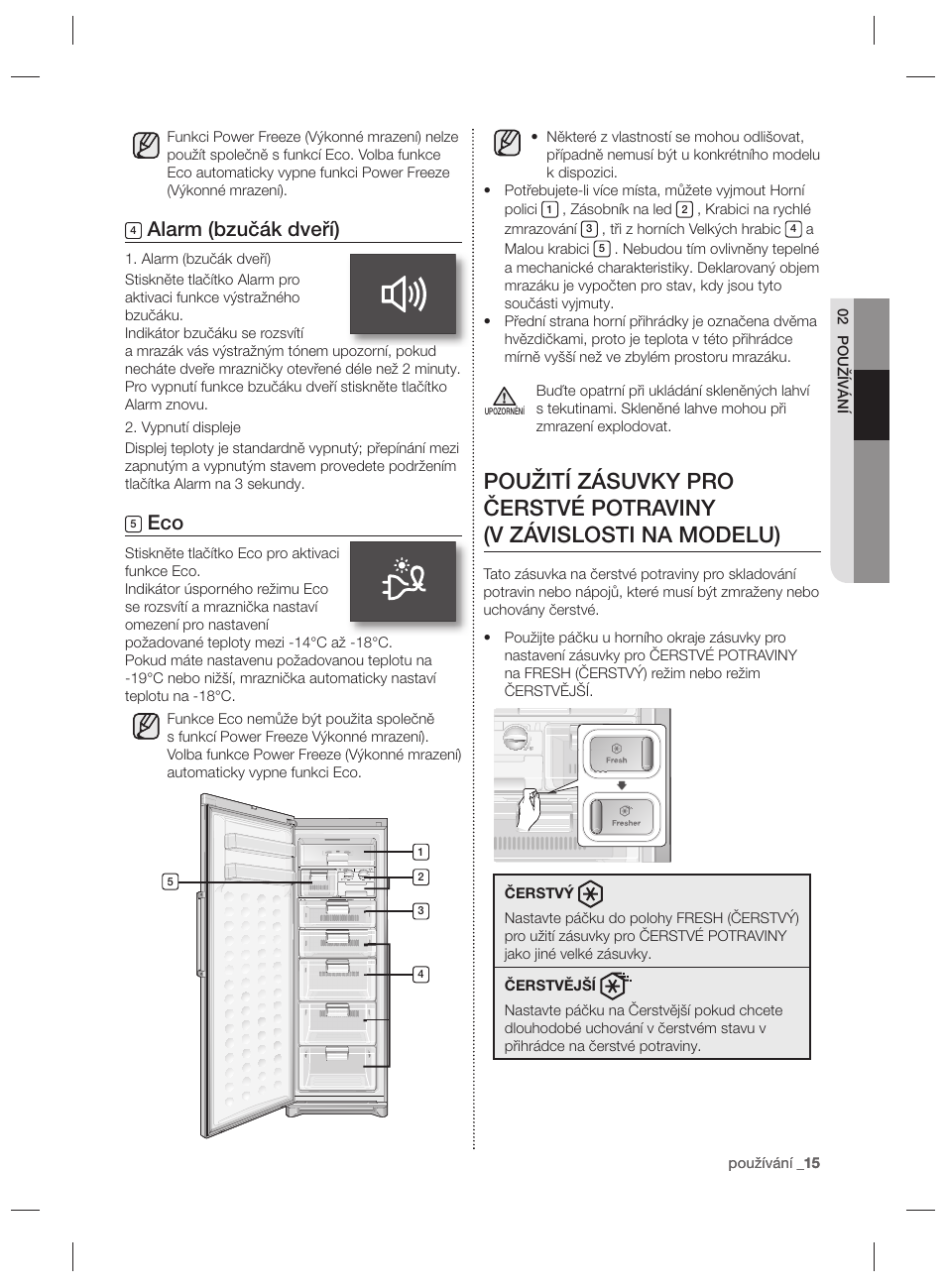 Alarm (bzučák dveří) | Samsung RZ80EEIS User Manual | Page 75 / 180