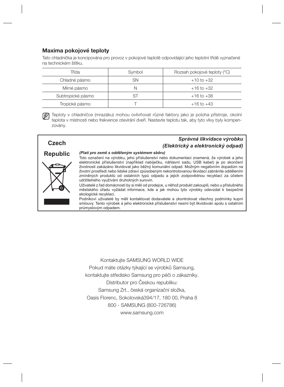 Czech republic | Samsung RZ80EEIS User Manual | Page 80 / 180