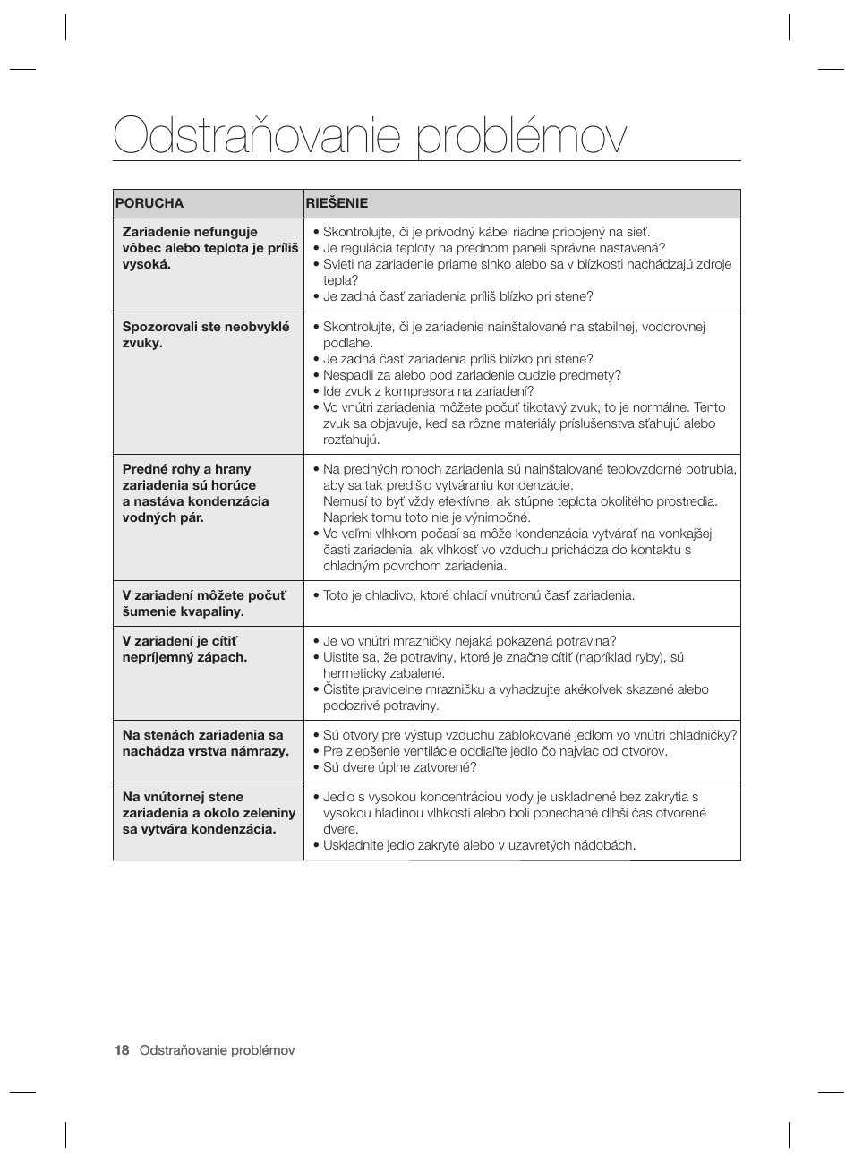 Odstraňovanie problémov | Samsung RZ80EEIS User Manual | Page 98 / 180
