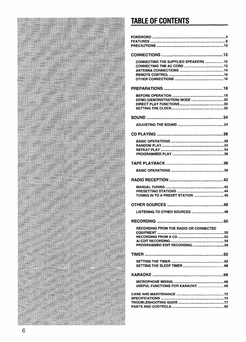 Aiwa CX-N4000 U User Manual | Page 6 / 84