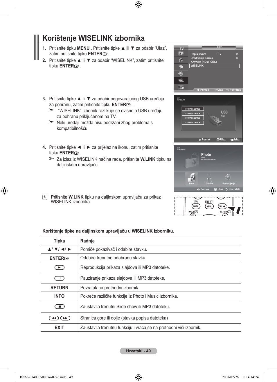 Korištenje wiselink izbornika | Samsung LE52A559P4F User Manual | Page 401 / 632