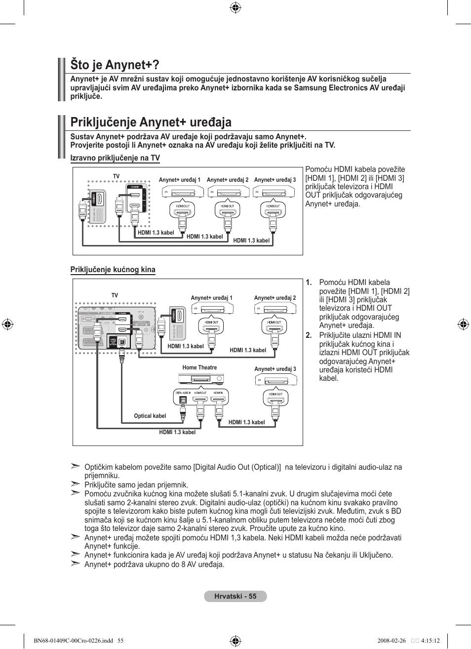 Priključenje anynet+ uređaja, Što je anynet | Samsung LE52A559P4F User Manual | Page 407 / 632