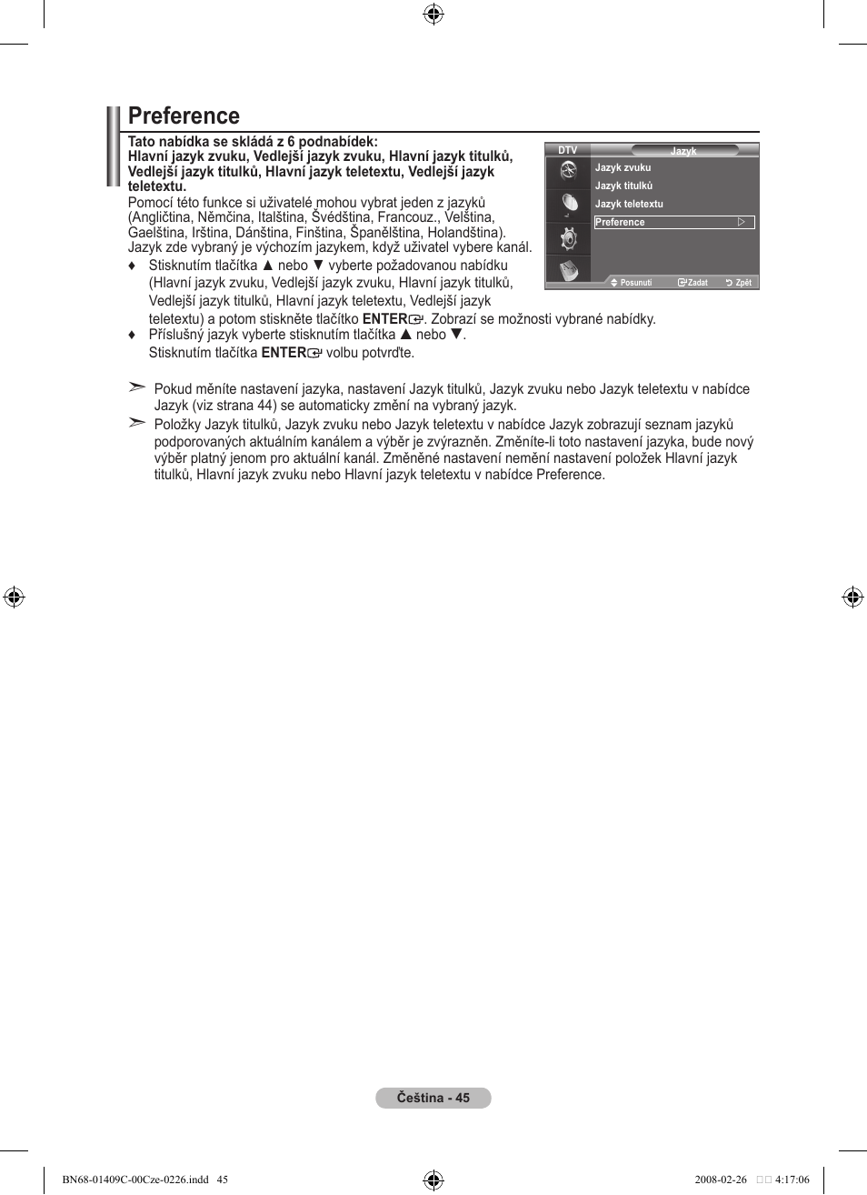 Preference | Samsung LE52A559P4F User Manual | Page 467 / 632