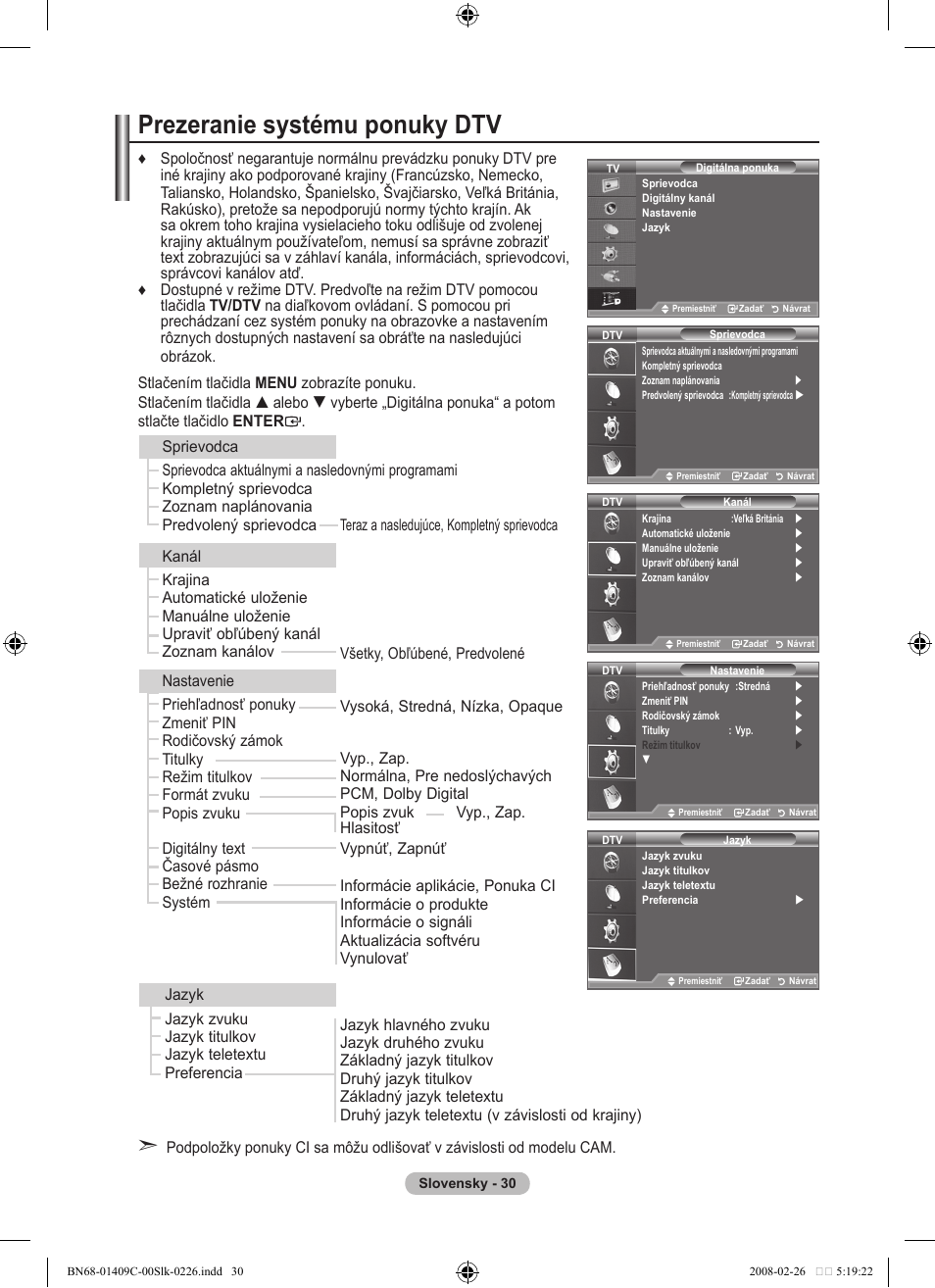 Prezeranie systému ponuky dtv | Samsung LE52A559P4F User Manual | Page 522 / 632