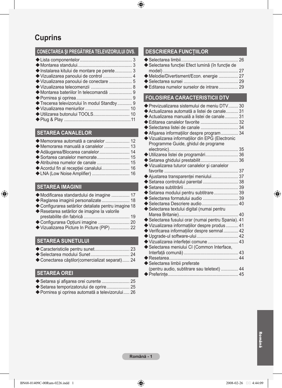 Cuprins | Samsung LE52A559P4F User Manual | Page 563 / 632