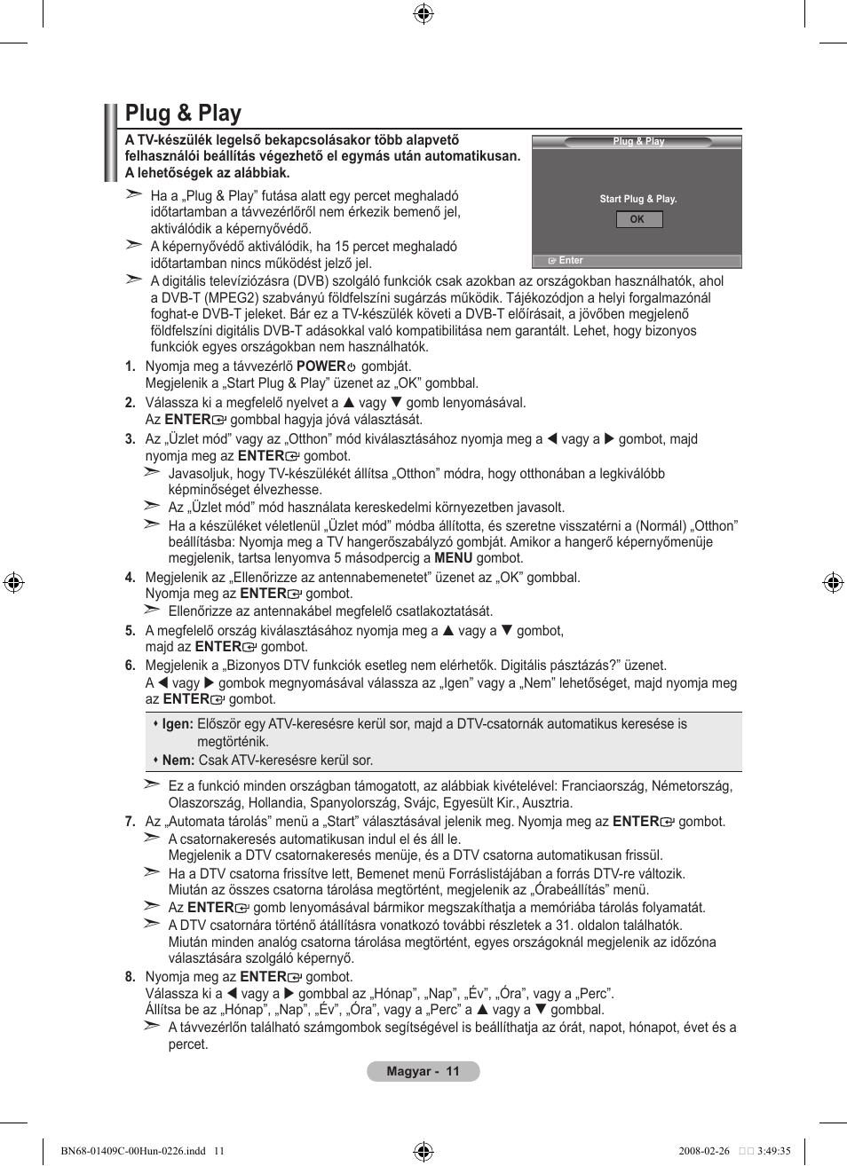 Plug & play | Samsung LE52A559P4F User Manual | Page 83 / 632