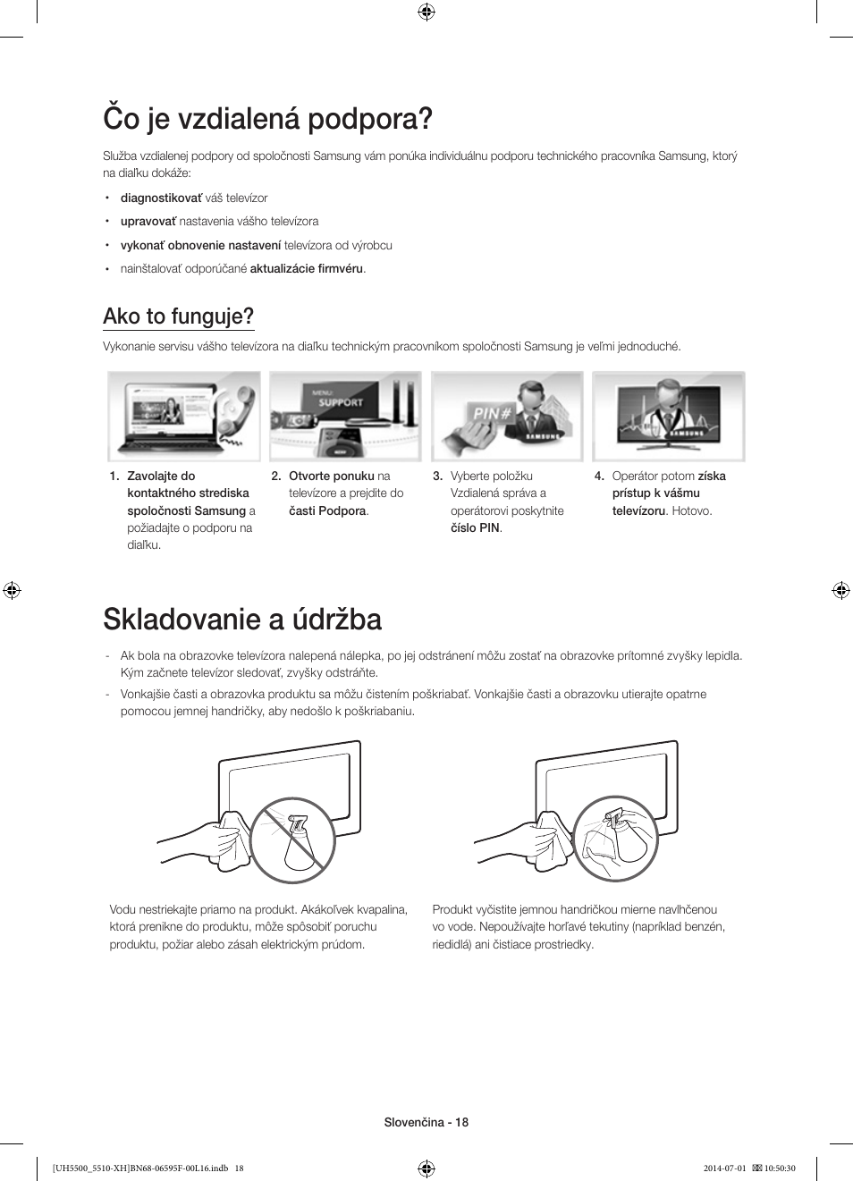 Čo je vzdialená podpora, Skladovanie a údržba, Ako to funguje | Samsung UE40H5500AW User Manual | Page 158 / 321