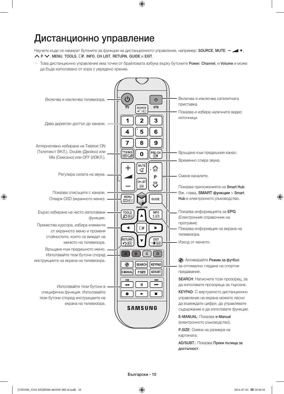 Дистанционно управление | Samsung UE40H5500AW User Manual | Page 90 / 321