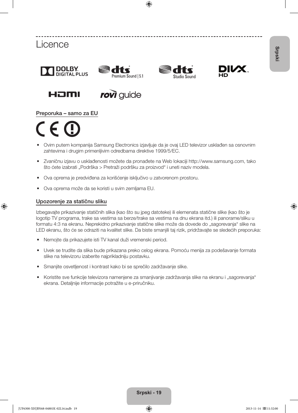 Licence | Samsung UE60F6300AW User Manual | Page 181 / 289