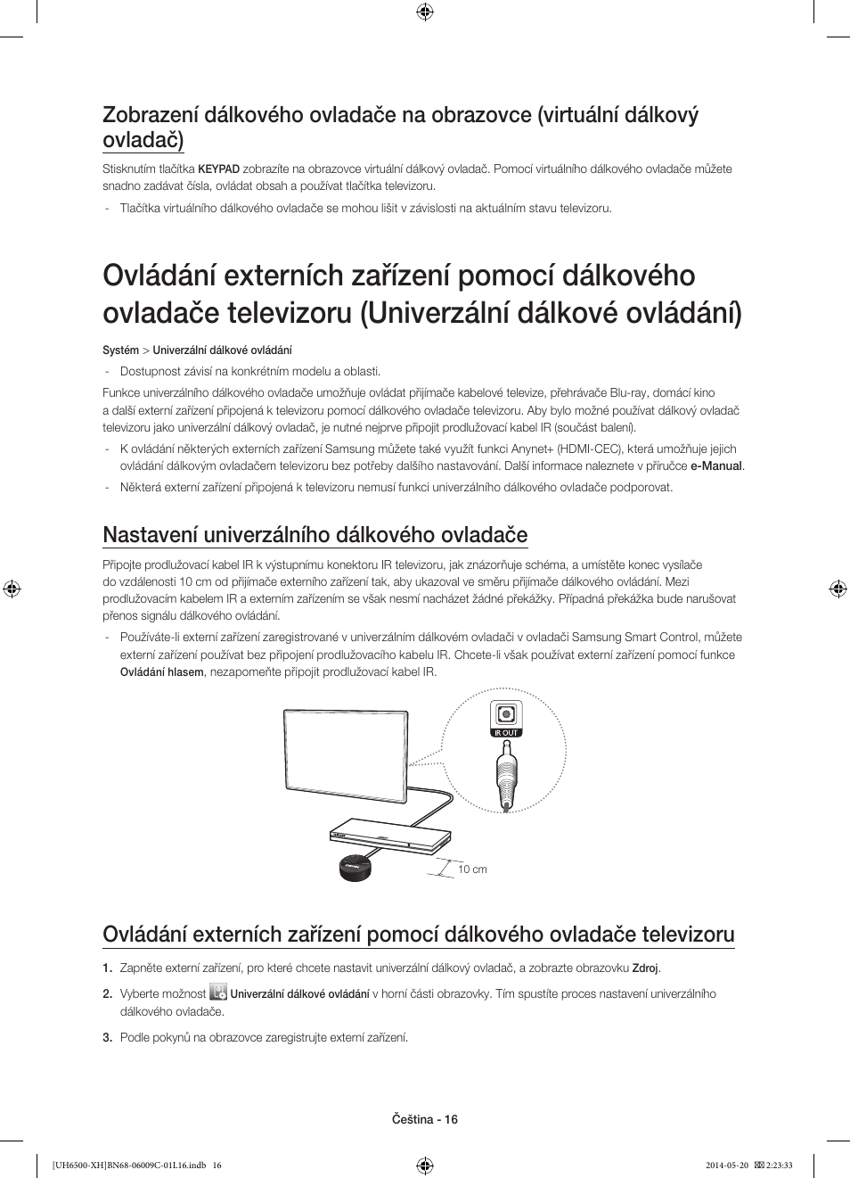 Nastavení univerzálního dálkového ovladače | Samsung UE40H6640SL User Manual | Page 148 / 353