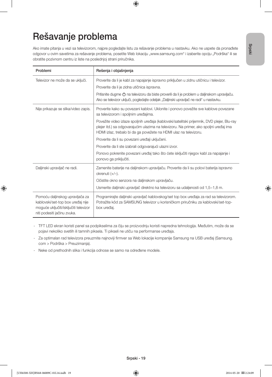 Rešavanje problema | Samsung UE40H6640SL User Manual | Page 217 / 353