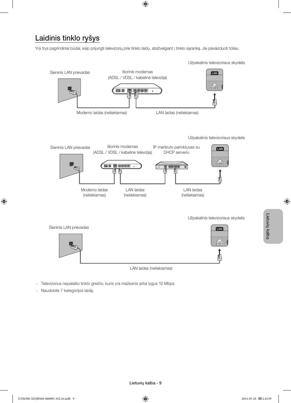 Laidinis tinklo ryšys | Samsung UE40H6640SL User Manual | Page 317 / 353