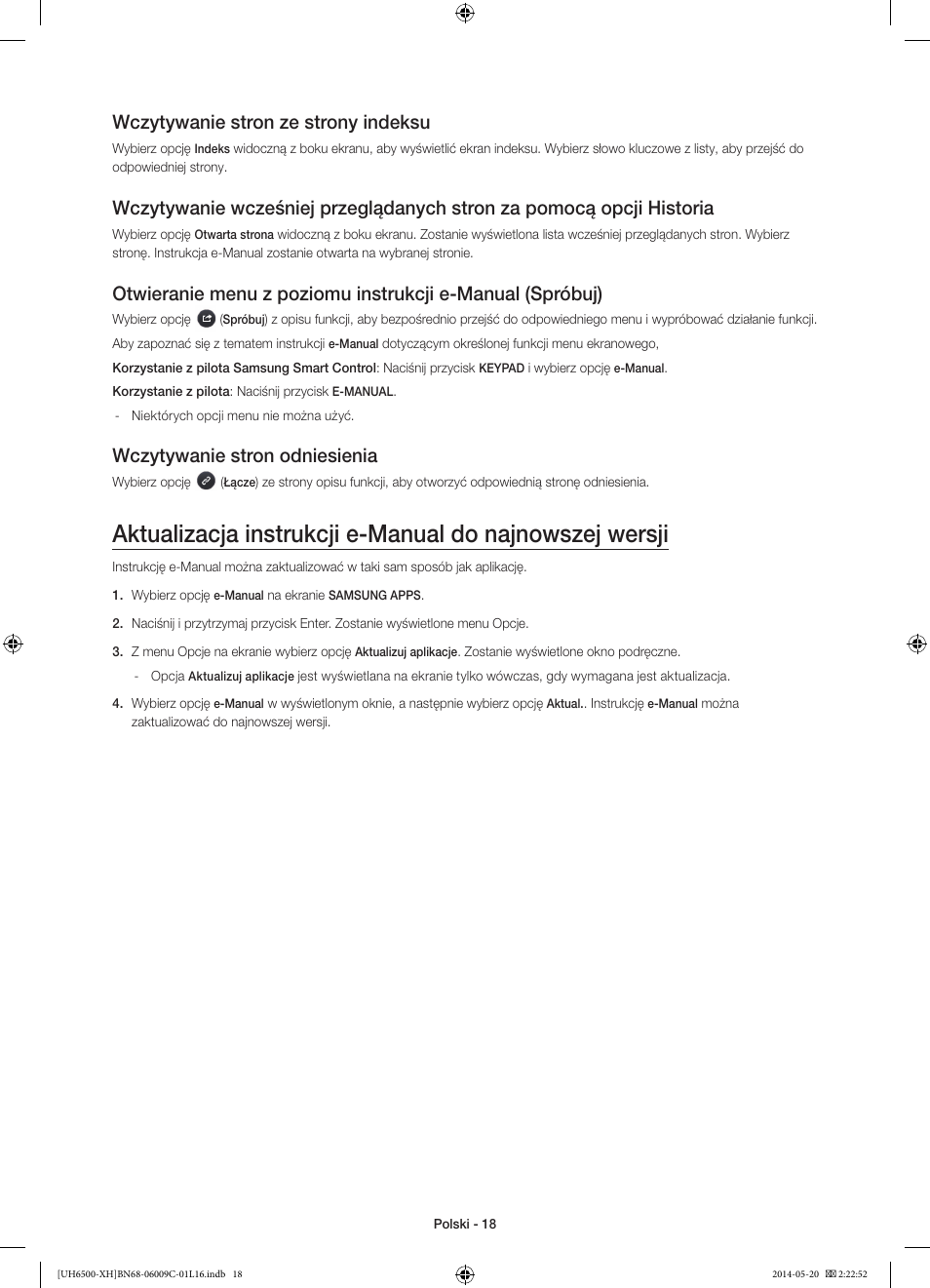 Wczytywanie stron ze strony indeksu, Wczytywanie stron odniesienia | Samsung UE40H6640SL User Manual | Page 62 / 353