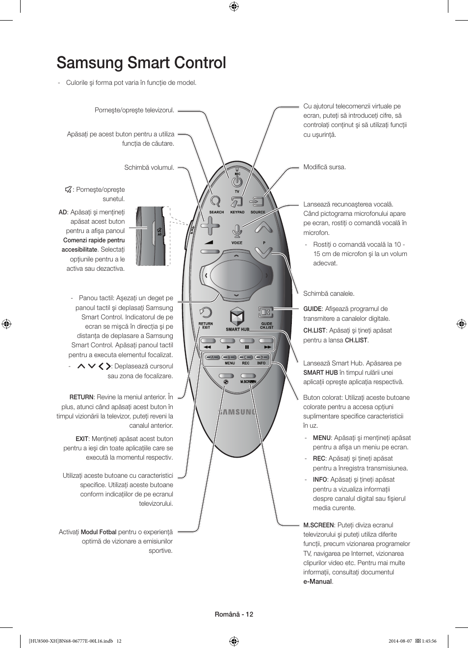 Samsung smart control | Samsung UE65HU8500L User Manual | Page 204 / 386