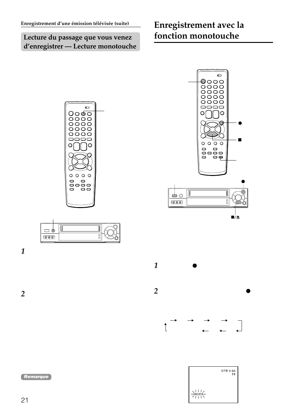 Enregistrement avec la fonction monotouche | Aiwa HV-FX8100U User Manual | Page 105 / 116