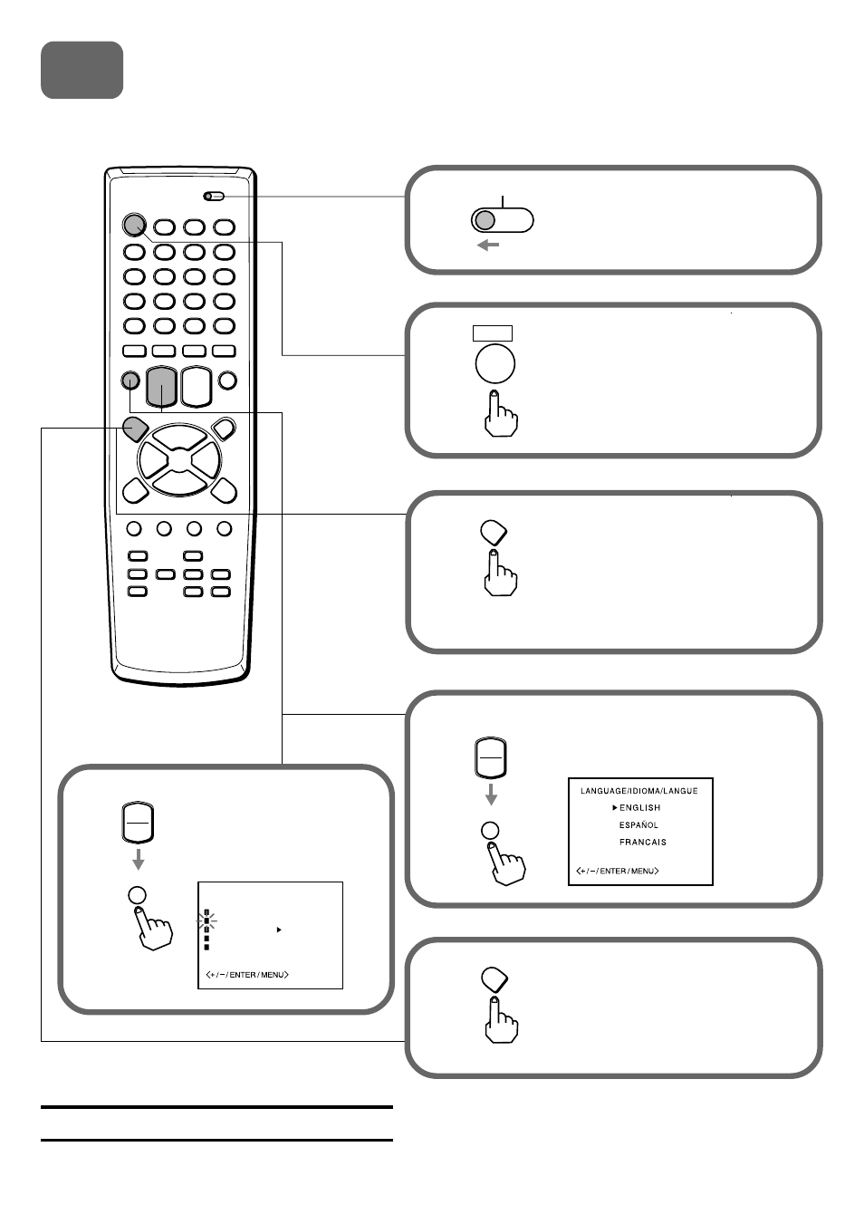 Setting the language | Aiwa HV-FX8100U User Manual | Page 5 / 116