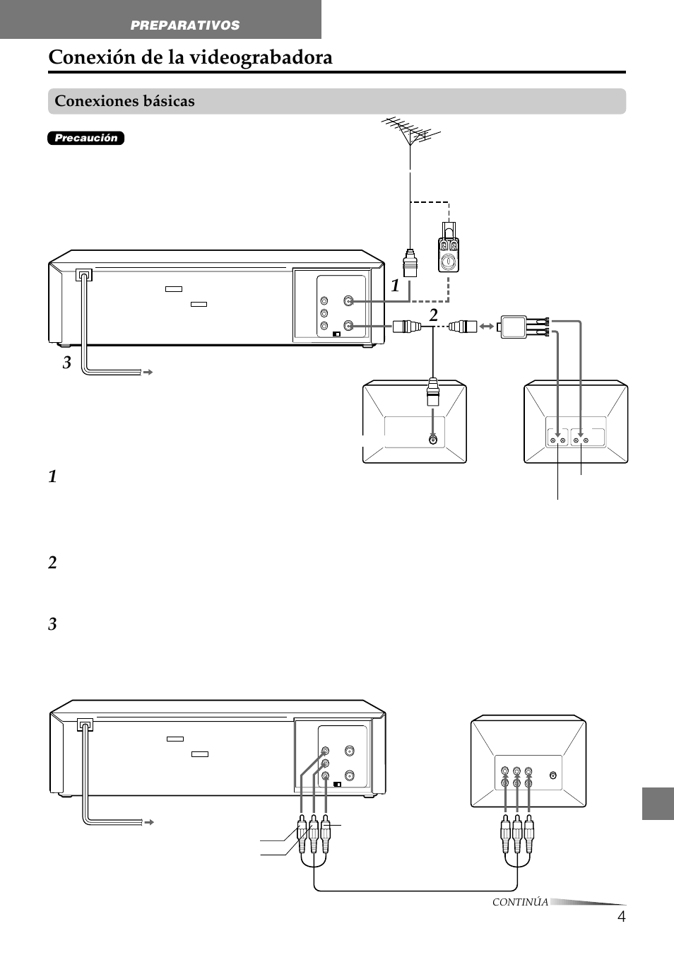 Conexión de la videograbadora, Conexiones básicas, Preparativos | Aiwa HV-FX8100U User Manual | Page 50 / 116