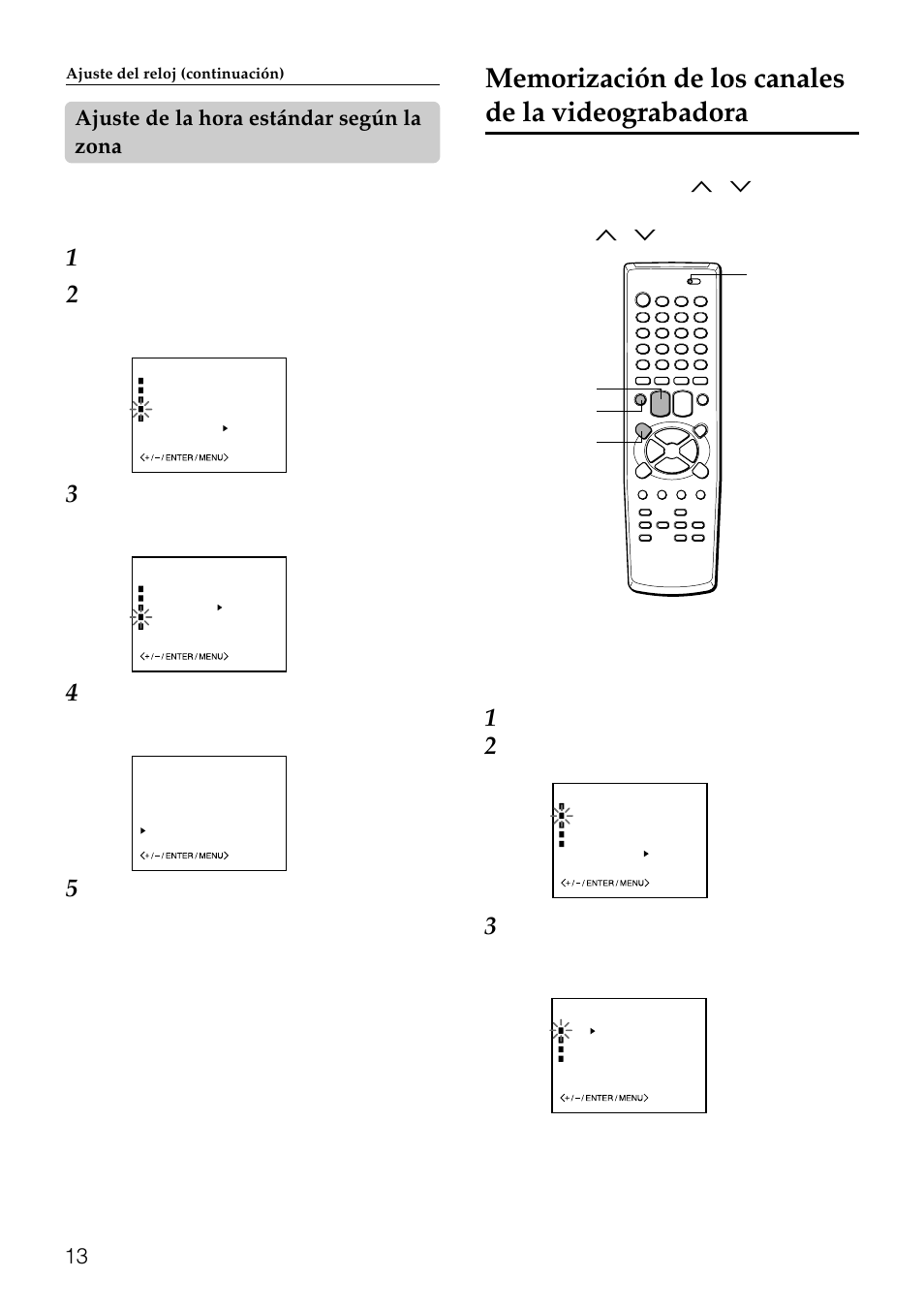 Ajuste de la hora estándar según la zona | Aiwa HV-FX8100U User Manual | Page 59 / 116