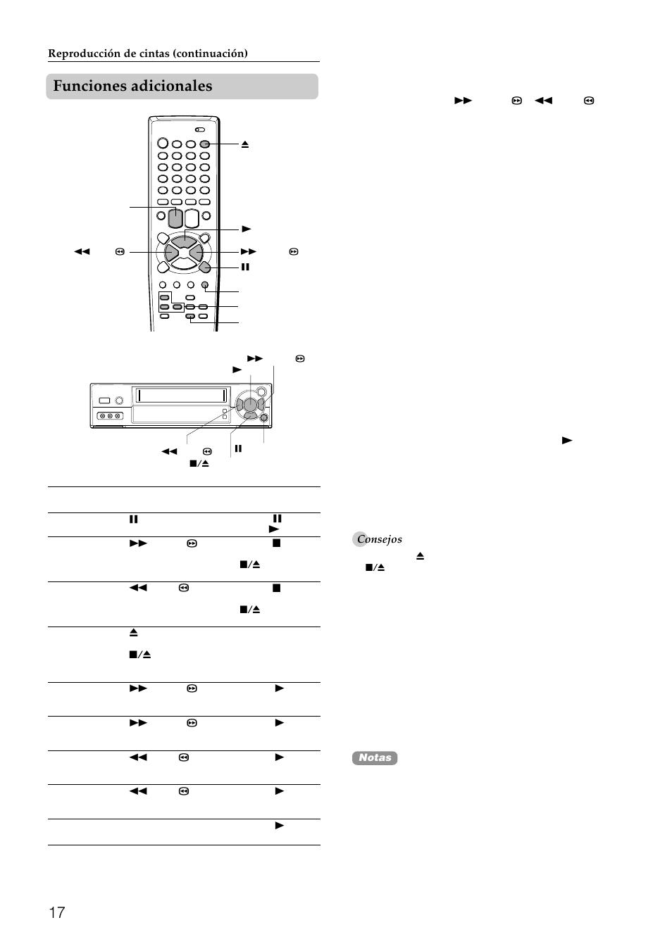 Funciones adicionales, Para omitir un anuncio publicitario, Para reducir la velocidad de reproducción | Para controlar un programa de tv | Aiwa HV-FX8100U User Manual | Page 63 / 116