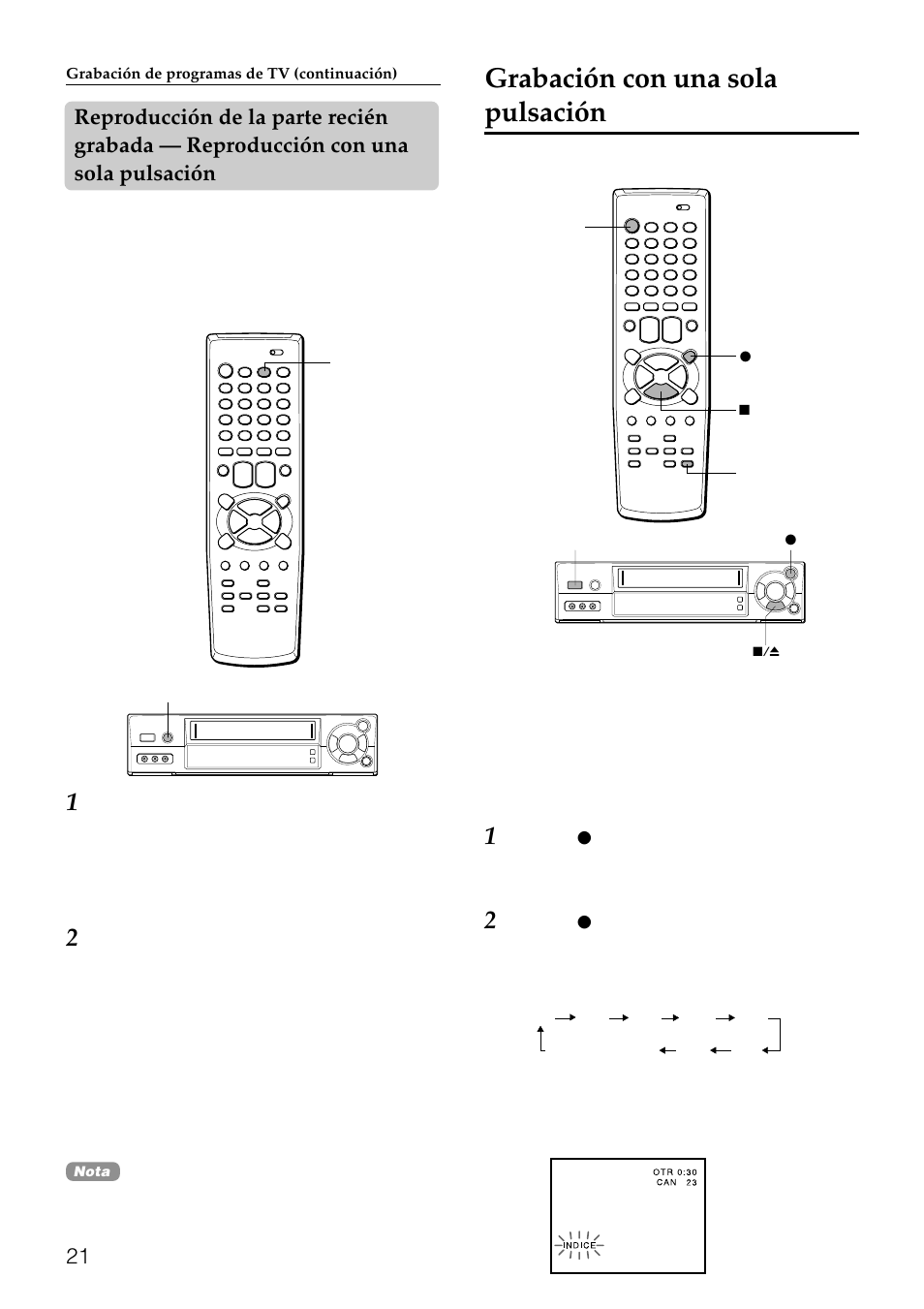 Grabación con una sola pulsación | Aiwa HV-FX8100U User Manual | Page 67 / 116