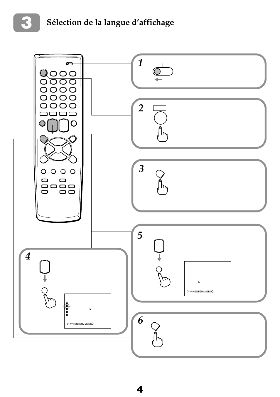 Sélection de la langue d’affichage | Aiwa HV-FX8100U User Manual | Page 82 / 116