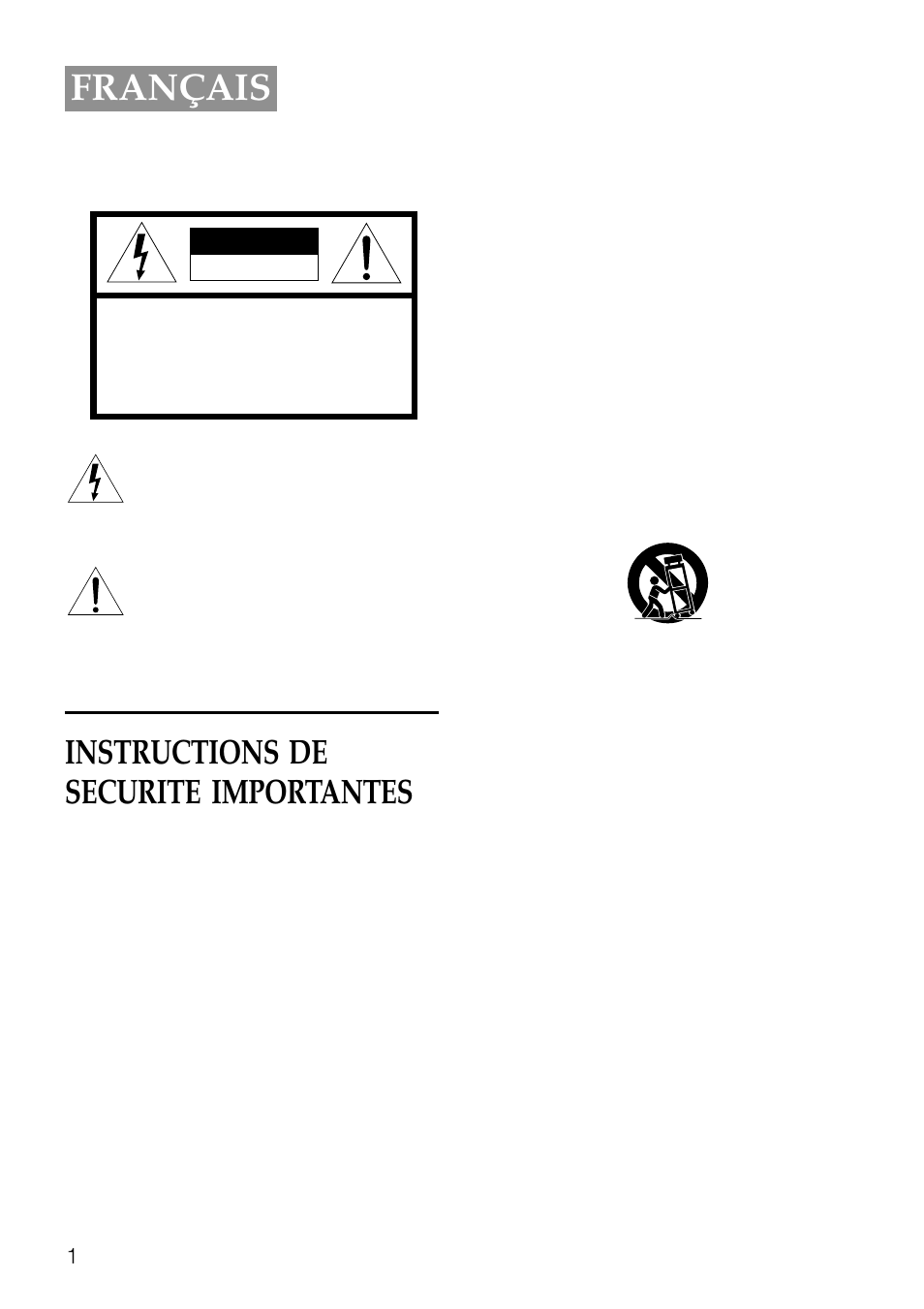 Français, Instructions de securite importantes, Avertissement | Aiwa HV-FX8100U User Manual | Page 85 / 116