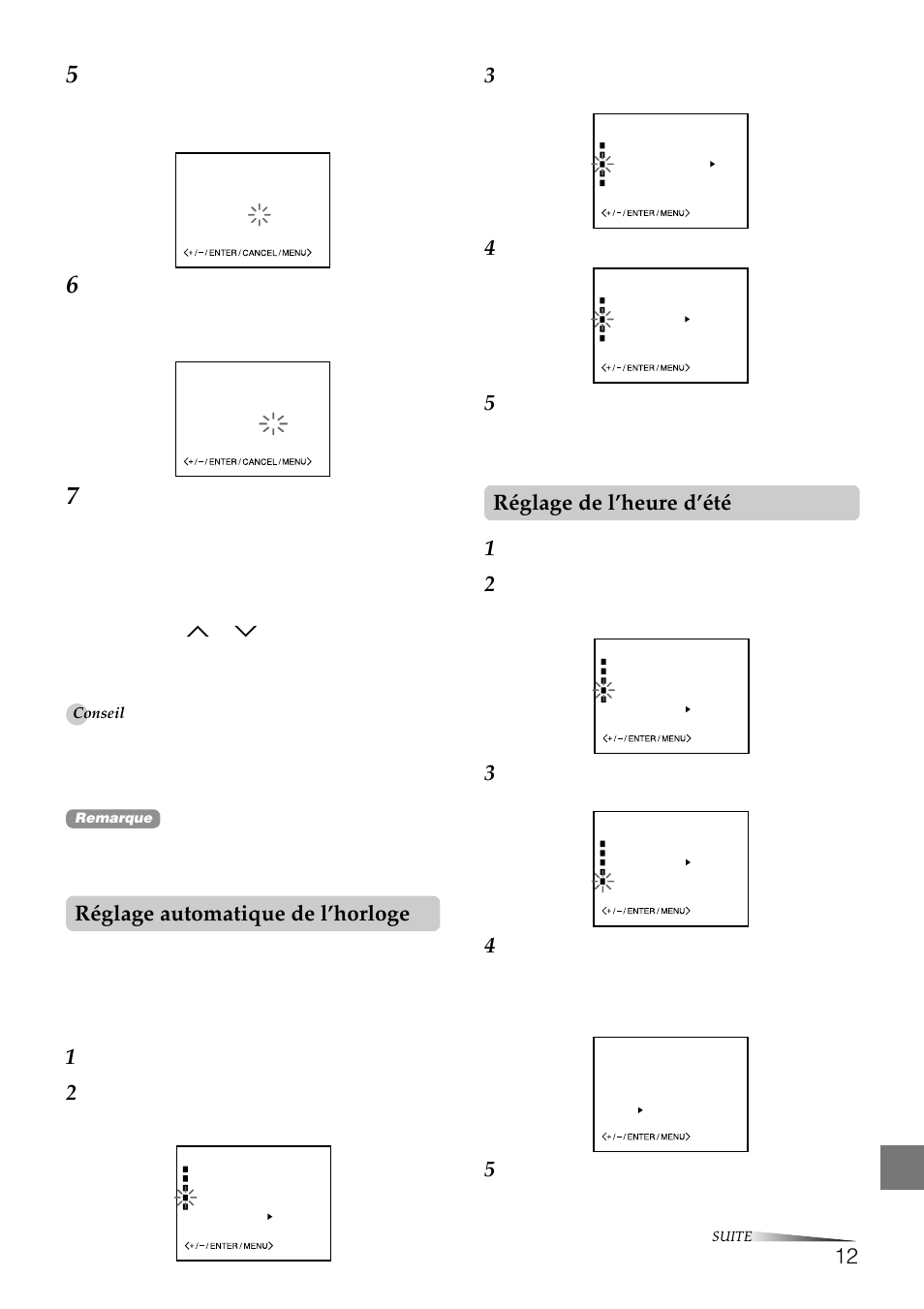 Réglage automatique de l’horloge, Réglage de l’heure d’été, Pour corriger des chiffres en cours de réglage | Aiwa HV-FX8100U User Manual | Page 96 / 116