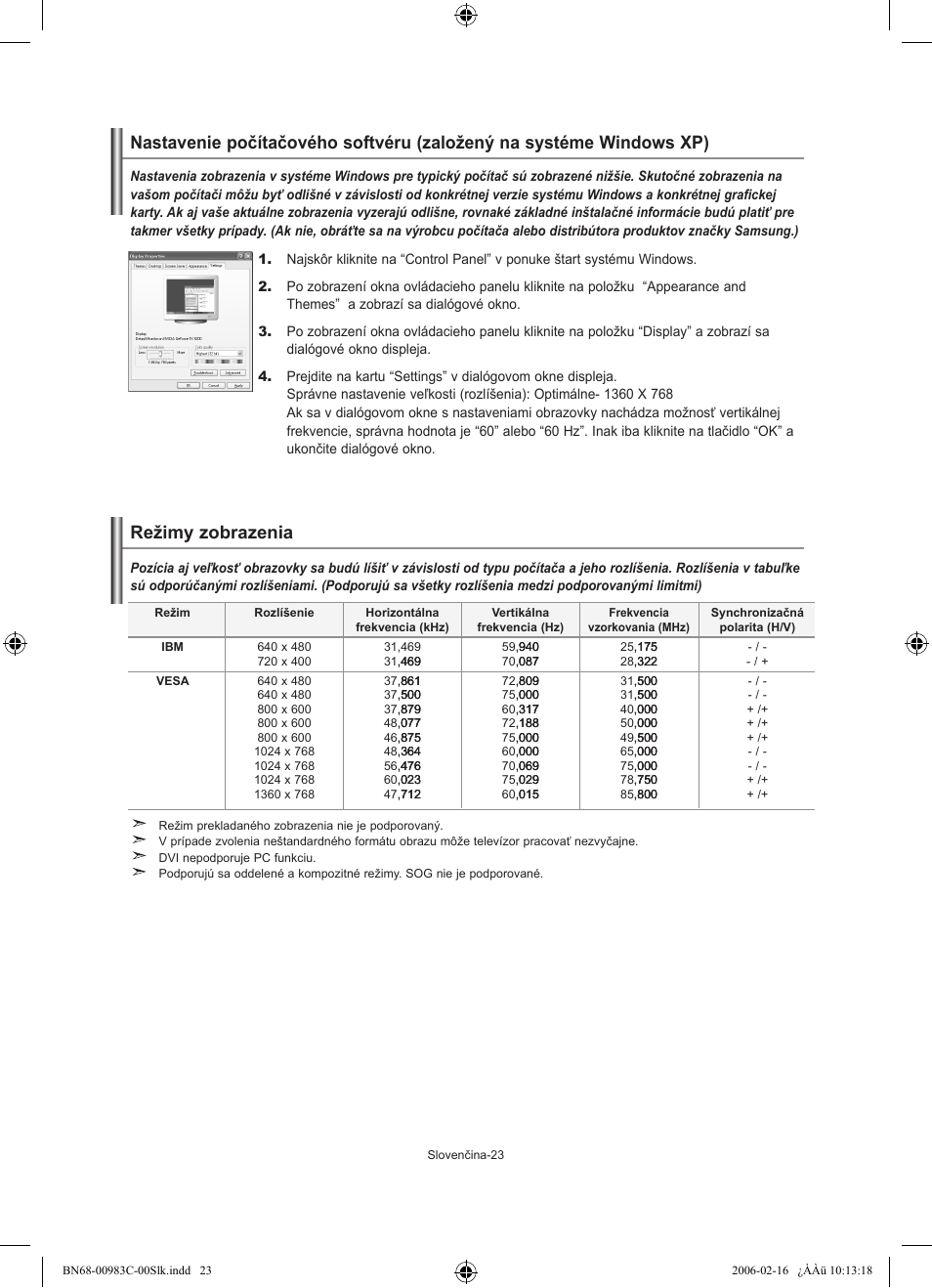 Režimy zobrazenia | Samsung LE26R71B User Manual | Page 155 / 211